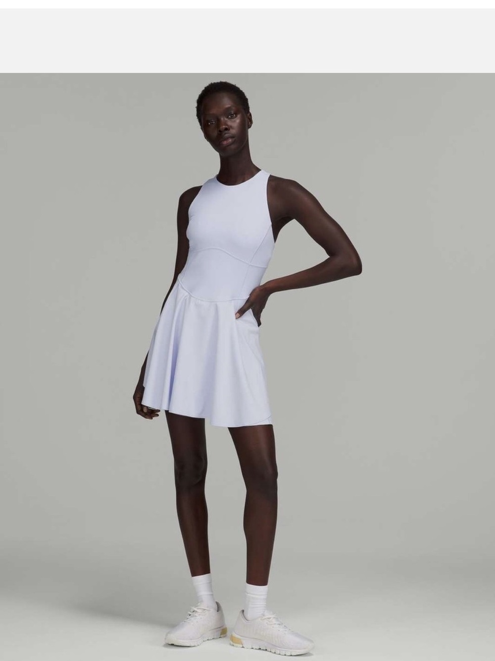 Lululemon White Cross Back Tennis Dress‎ Built In Shorts Athletic Size 2